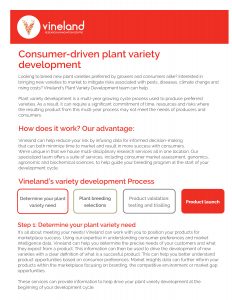 Consumer-driven plant variety development services to help reduce risks