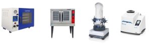 Fig 1. New equipment in the Food Technology Lab (L-R): Vacuum oven, Convection oven, Fluidized bed dryer, Ultracentrifugal mill. Photos from suppliers 